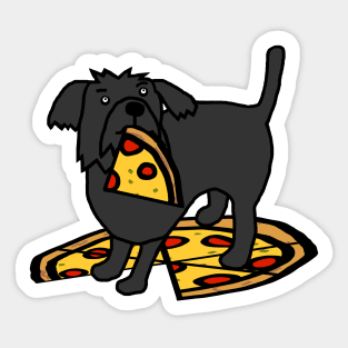 Cute Dog with Pizza Sticker